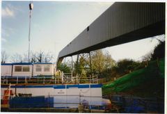 Conveyor belt over Braybrooke Road nearing completion.